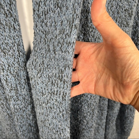 Cascade Blues Long Line Long Sleeved Blue & Black Open Knit Cardigan M - Picture 5 of 12